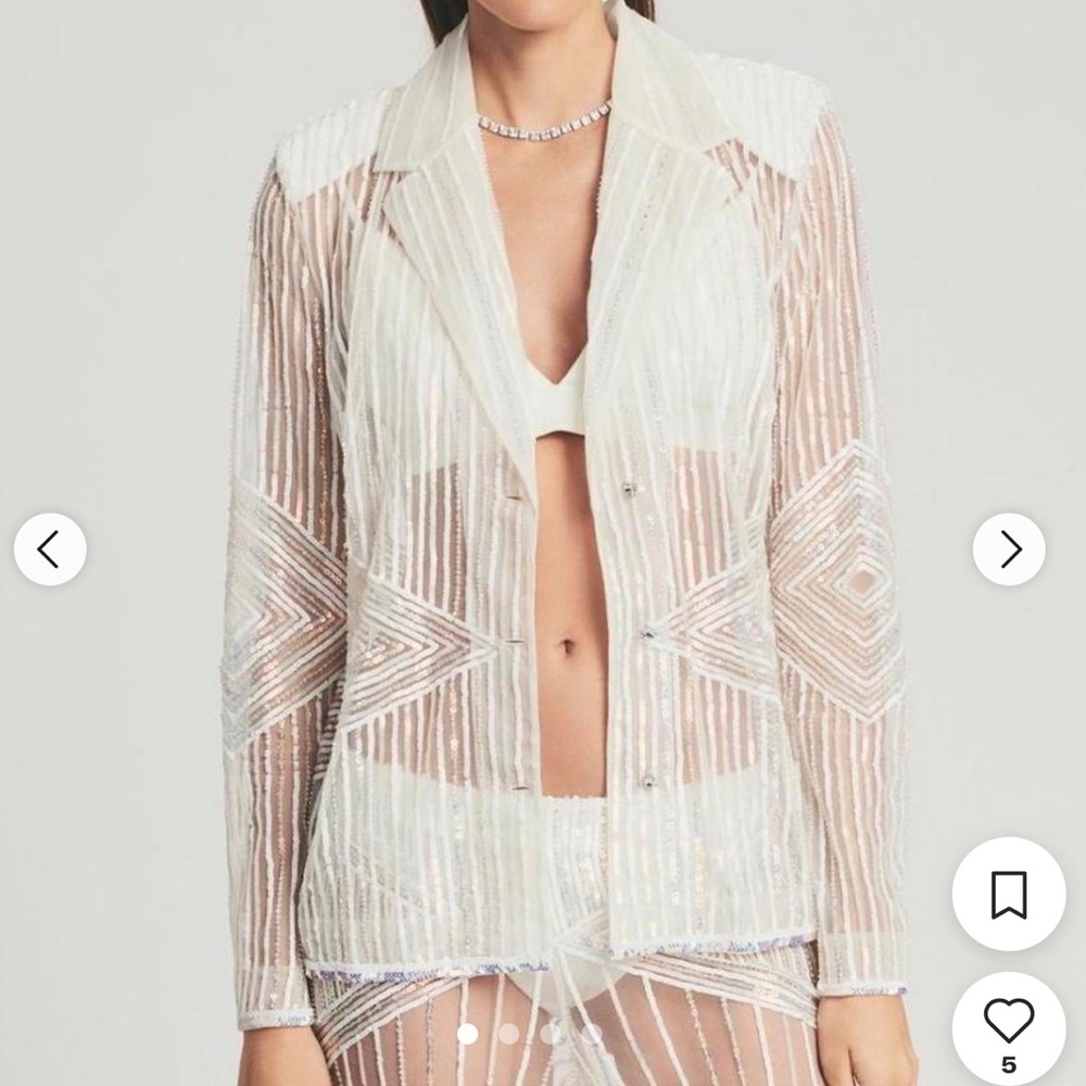 Retrofete Matilda Sheer Sequined Blazer